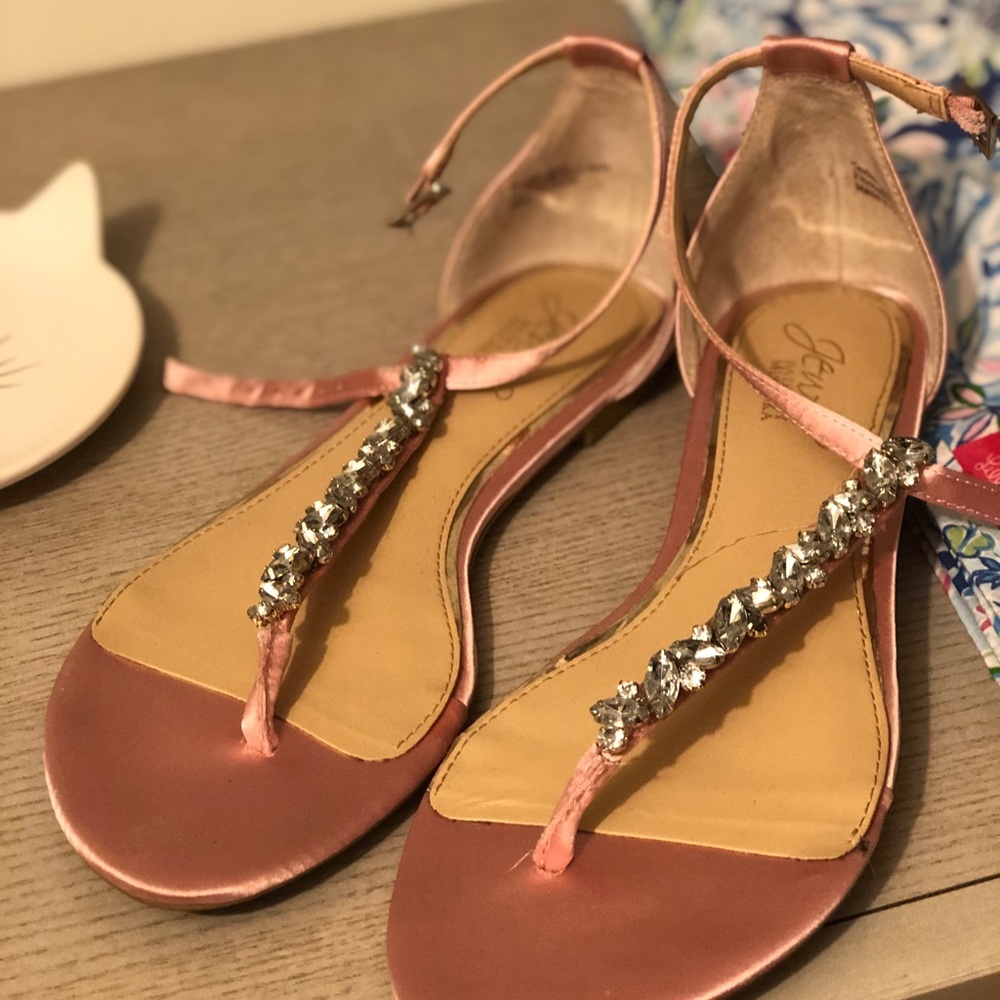 Badgley Mischka Rose Sandals with Crystal Accents